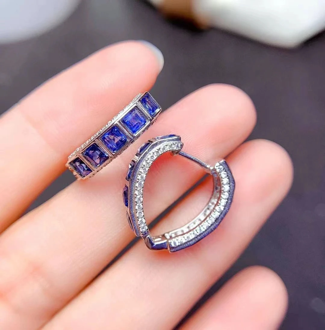 

Роскошные серьги-подвески MeiBaPJ из Шри-Ланки с сапфиром и драгоценными камнями, модные серьги из настоящего серебра 925 пробы, Изящные Ювелирные изделия для женщин