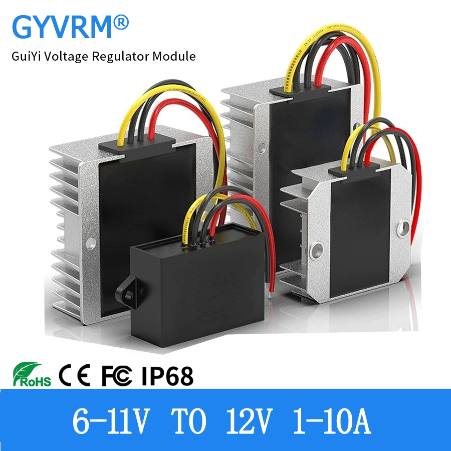 

6V to 12V 5-11V to 12V 3A-10A DC-DC Transformer DC Power Supply Voltage Regulator Converter Car Booster Module