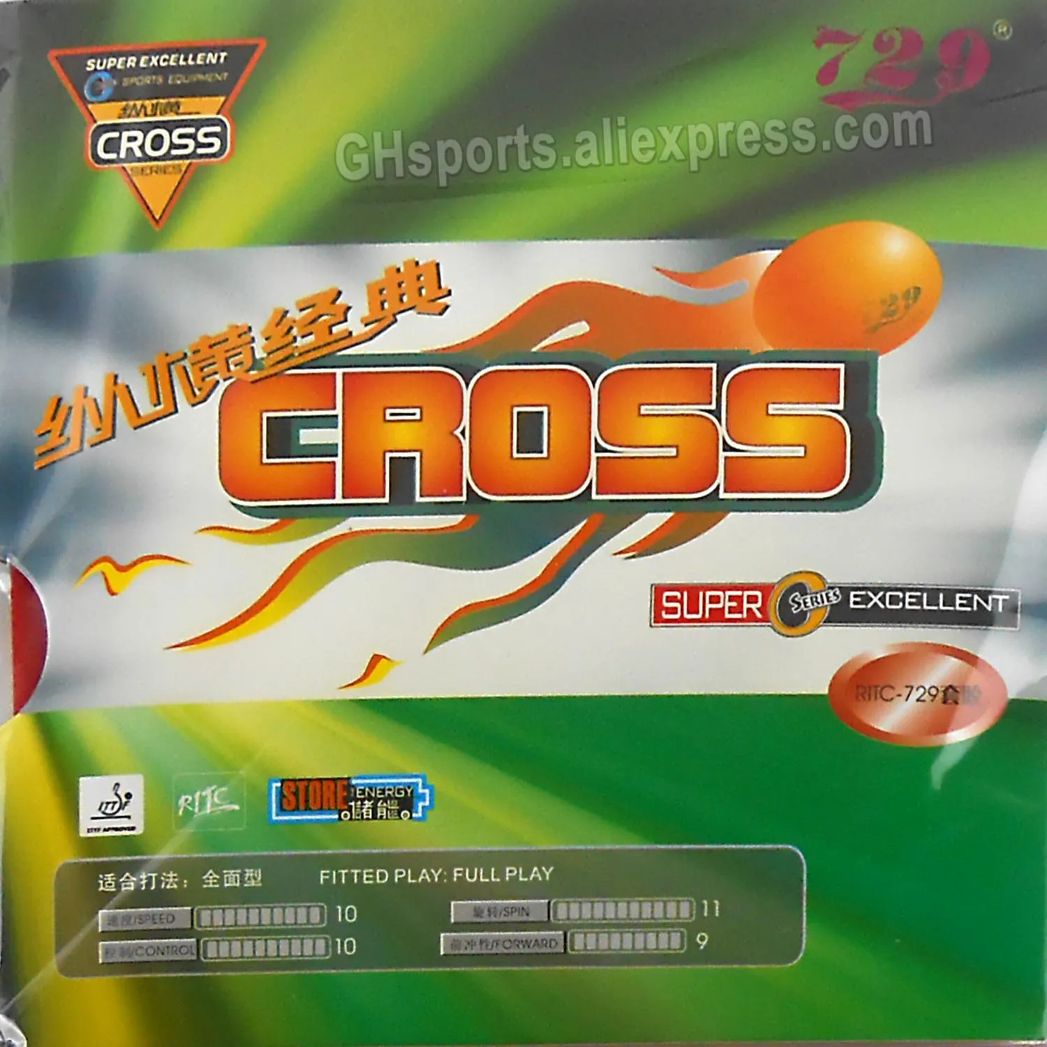 Friendship 729 RITC CROSS Classic Table Tennis Rubber Pips-In Original 729 Ping Pong Sponge