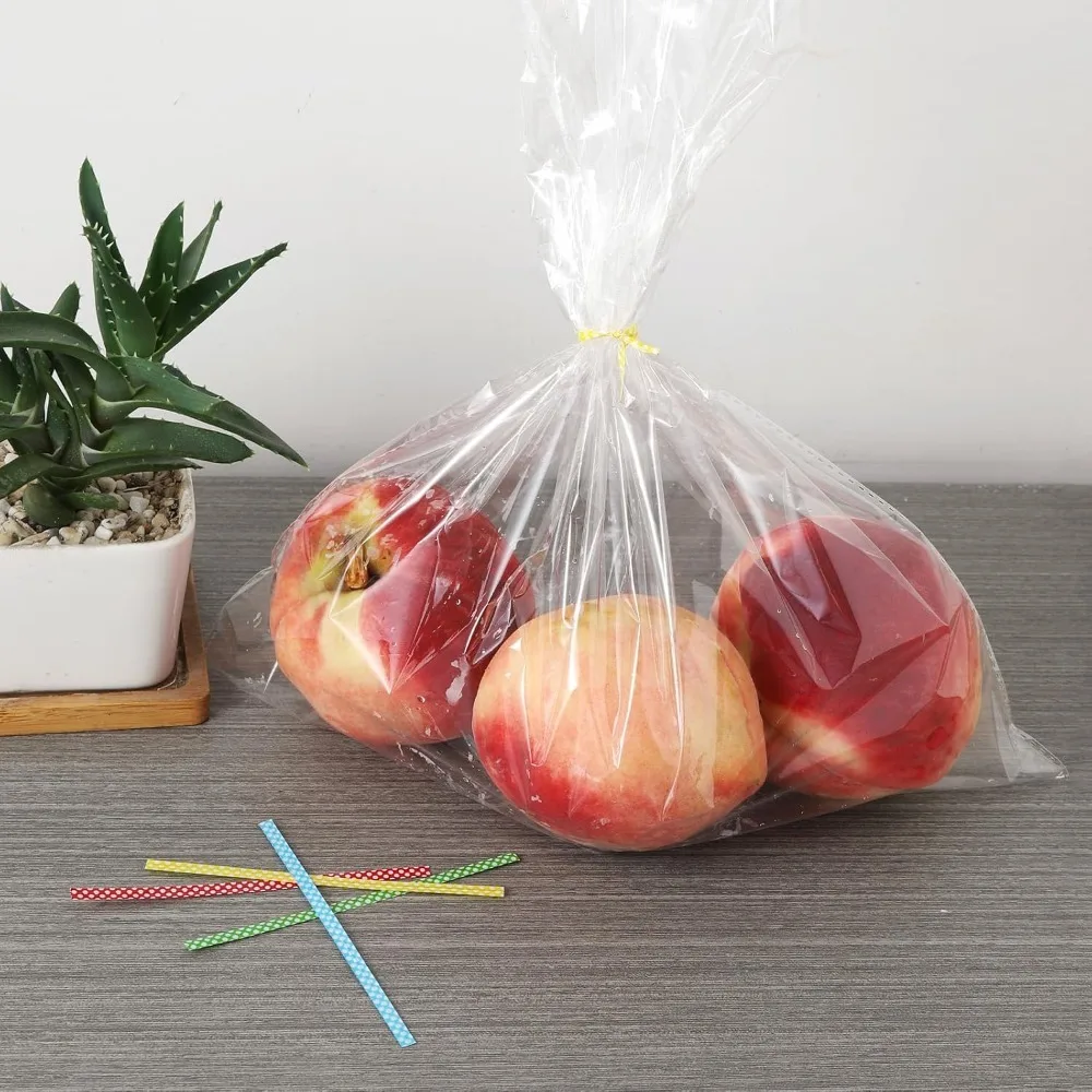100 PCS 4" Polka-Dotted Bag Twist Ties,Mixed 8 Colors Plastic Twist Ties Bread Bags Ties for Candy Cookies Gift Bags image 3
