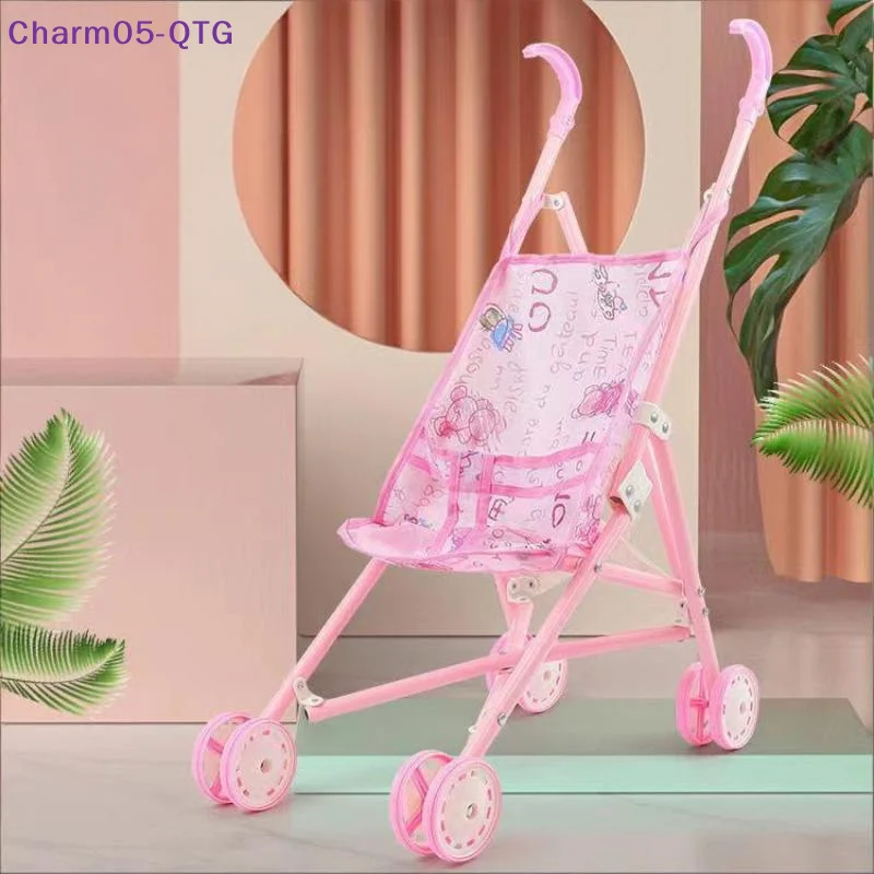 Nuevas muñecas interactivas duraderas, cochecito de bebé, juguetes para juego de imitación, carrito de mano estable, cochecito de bebé de plástico para niños y niñas