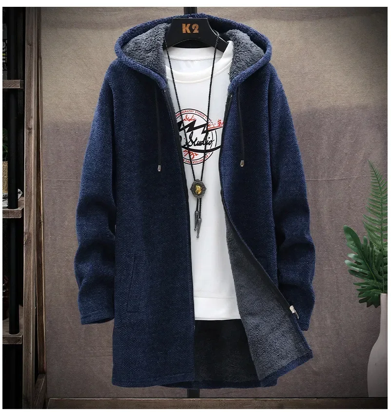 เสื้อแจ็คเก็ตคาร์ดิแกนมีฮู้ดหนาปรับแต่งได้