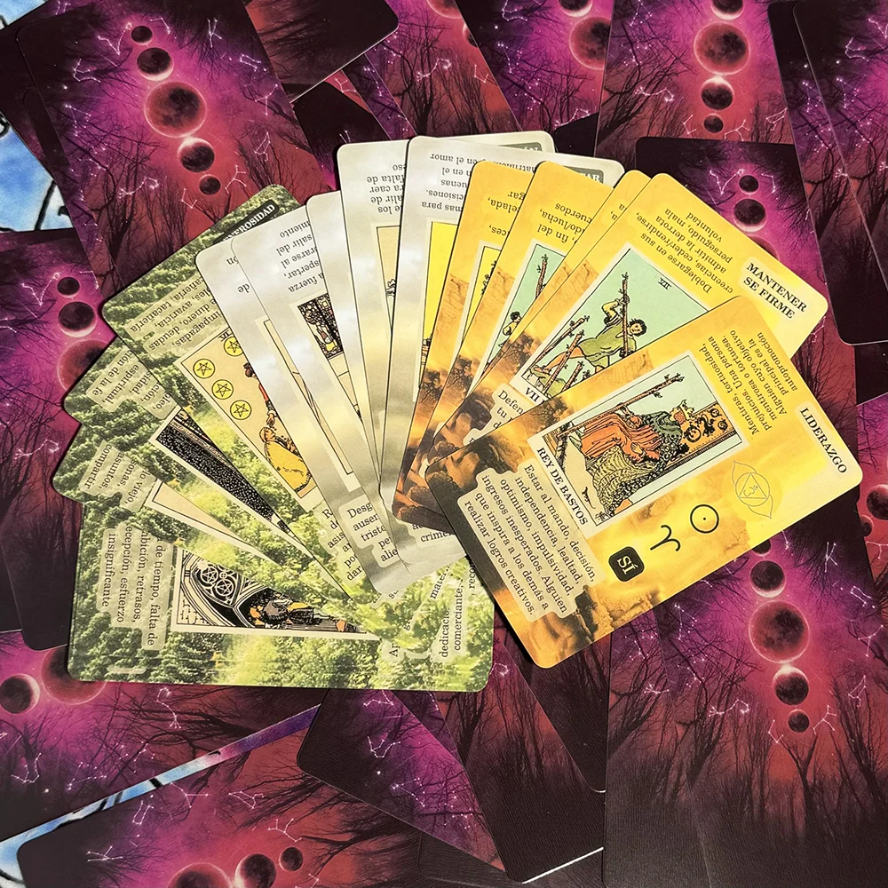 Significato sulle carte Mazzo di tarocchi versione spagnola inglese con spirito di Wondering invertito Tempo di avventura occulta Gioco da tavolo Bomboniere
