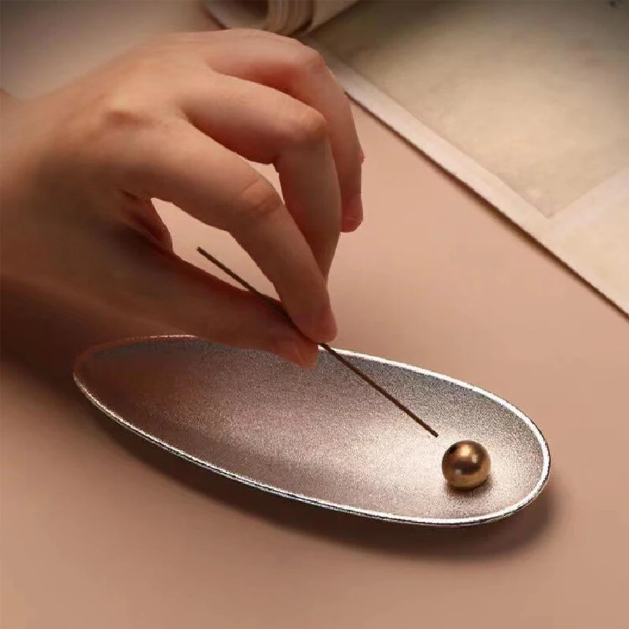 Alloy copper bead incense holder, Zen tea ceremony line incense burner, household indoor incense utensil