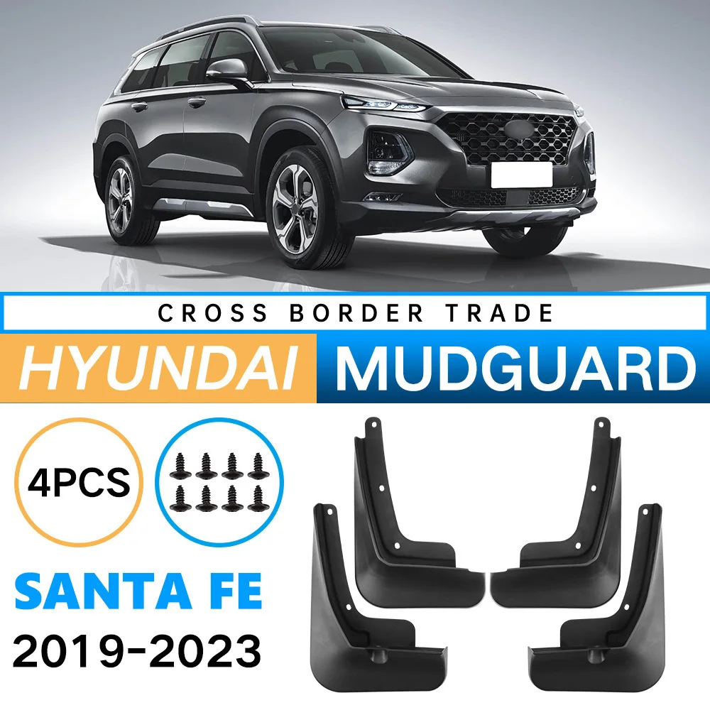 Car Mud Flaps Splash Guards Fender Mudguard for Hyundai Santa Fe 2019-2023 High Toughness Anti Collision Durable Accessories