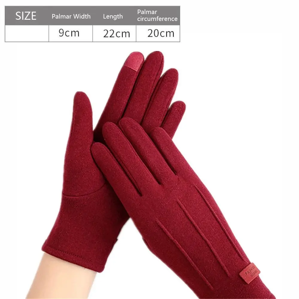 Women Touch Screen Riding Cycling Full Finger Mittens Windproof Coldproof Winter Gloves