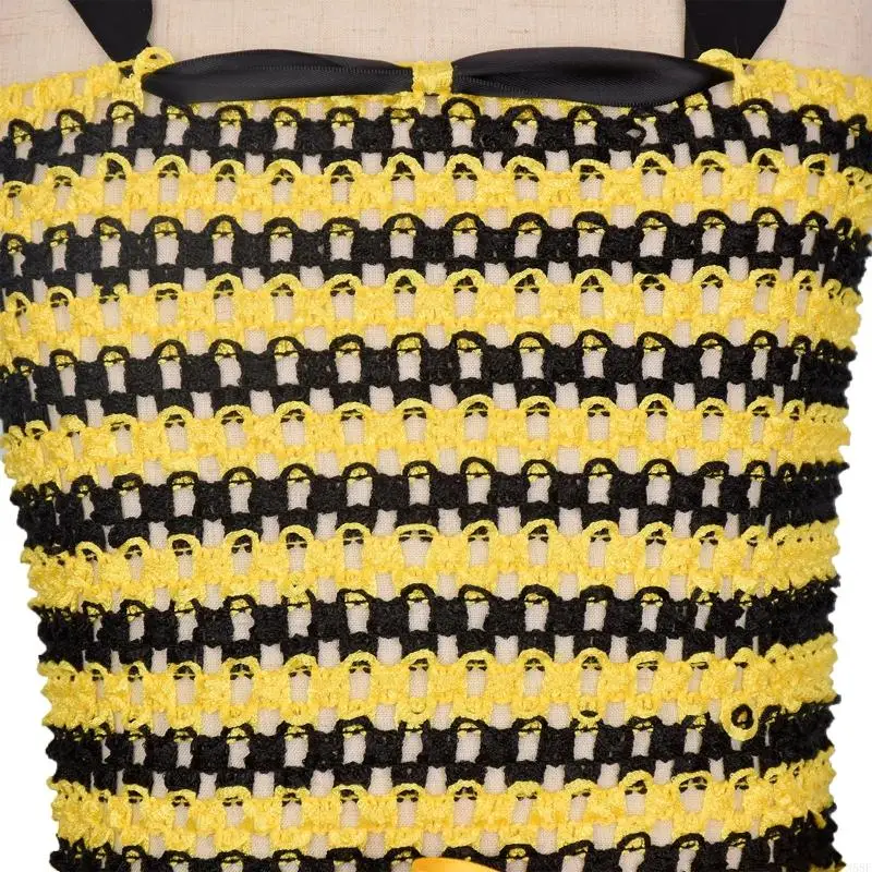 N58f Tier Kostüm Set Biene Ohren Stirnband Flügel -Röcke für Kinder Mädchen Halloween Party Kostüm Tier Cosplay