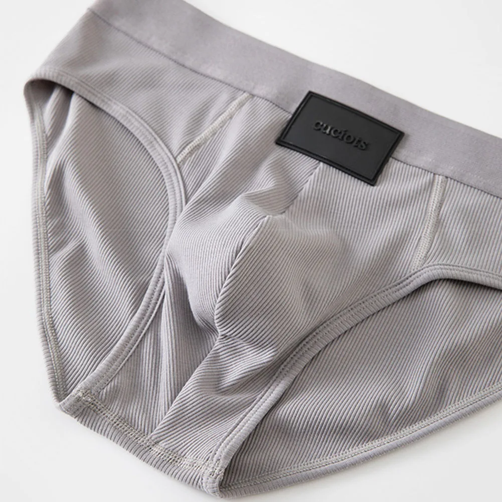 Men's Fashion Middle Rise Triangle Panties Underpants Cotton Blend Sweat-absorbing U Convex Pouch Underwear Shorts