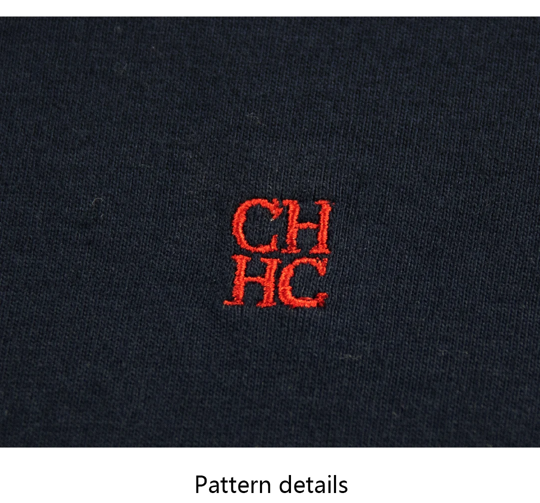 CH Besticktes Einfarbiges Kurzarm-T-Shirt für Herren Rundhals Regular Fit Klassisch Zeitlos Premium-Stoff Lässige Alltags-Oberteile – Detail 14