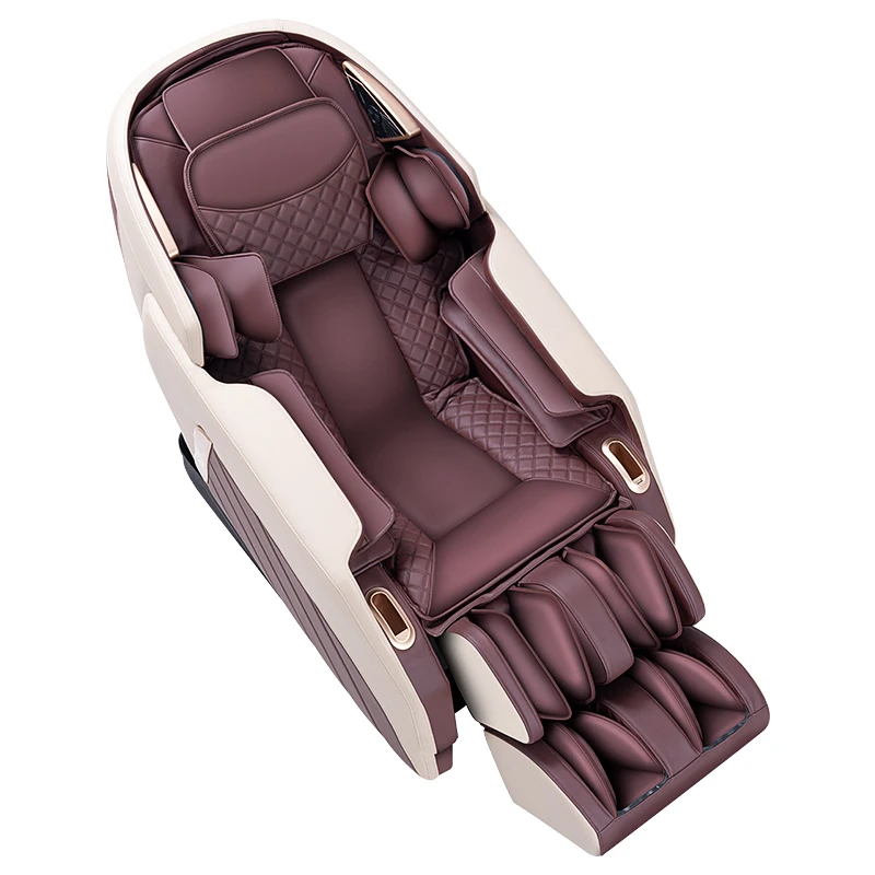 For Selling Products 2022 Full Body Airbags Zero Gravity Shiatsu Massage Chair 4D with Music and Led Light Customized Logo Blue