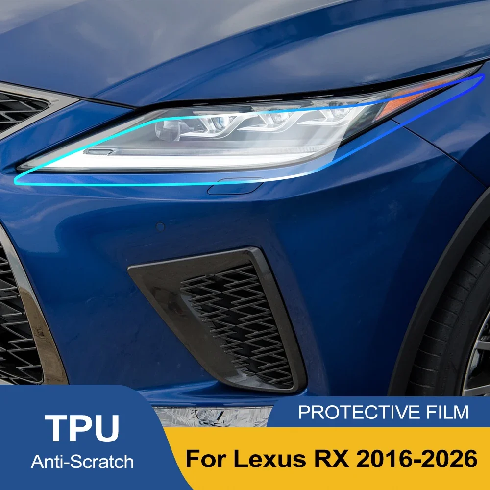 TPU Headlight Protection Film For Lexus RX 2016-2026 High-Gloss Smoke Black Pre-Cut PPF Kit Anti-Scratch Vinyl Wrap Cover view 2
