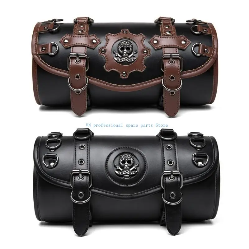 

41XA Motorcycle Front Handlebar Bag PU Leather Storage for Tools and Essential
