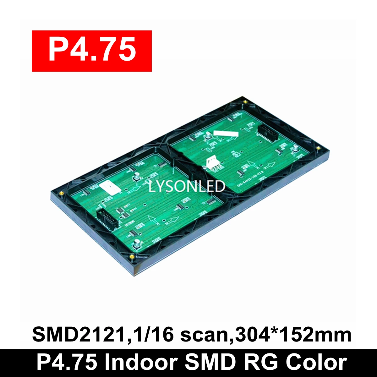 Panneau d'affichage LED intérieur mobile, Pixels 64x32 Pixels, Module LED bicolore SMD P4.75, 304x152mm