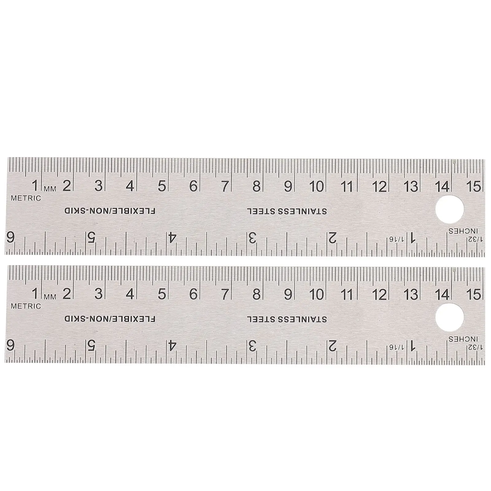 2 Pcs Cork Ruler Pattern Straight Edge Drafting Tools Engineering Scale Backed Steel for Mechanics Small Rulers Backrest Office