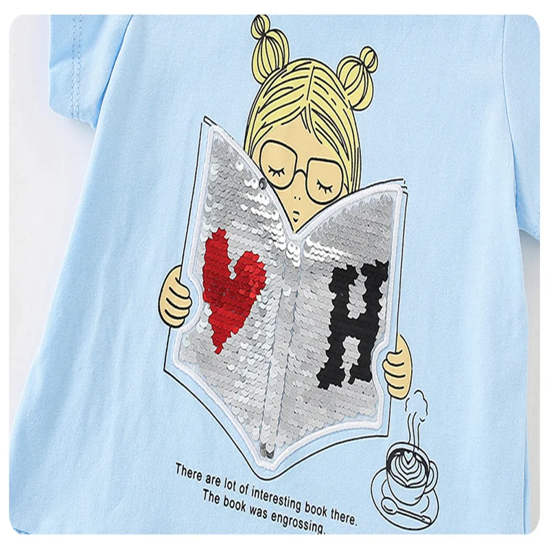 2-7T 95% البوليستر طفل الفتيات تيز الصيف طفل الملابس الساخن بيع قصيرة الأكمام الاطفال بلايز الأطفال بلايز #4