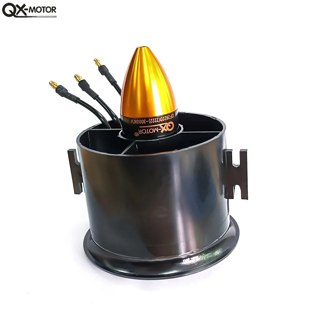QX-MOTOR 70mm EDF with QF2822 3000KV 4S Brushless Motor and 6 Blades Ducted Fan for FMS Control Aircraft Model Part