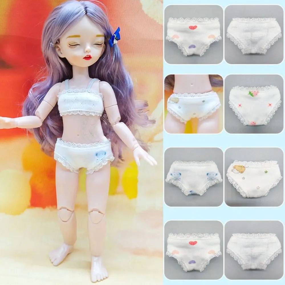 귀여운 인형의 레이스 코튼 탄성 속옷 브리프, 1/6 BJD 인형 의류 액세서리, 인형 장식 DIY 인형 장난감, 30cm