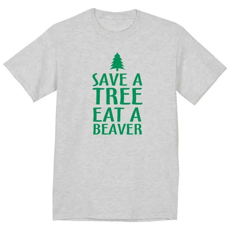 Mens Big And Tall T Shirts Funny Shirt For Men Save A Tree Eat Beaver