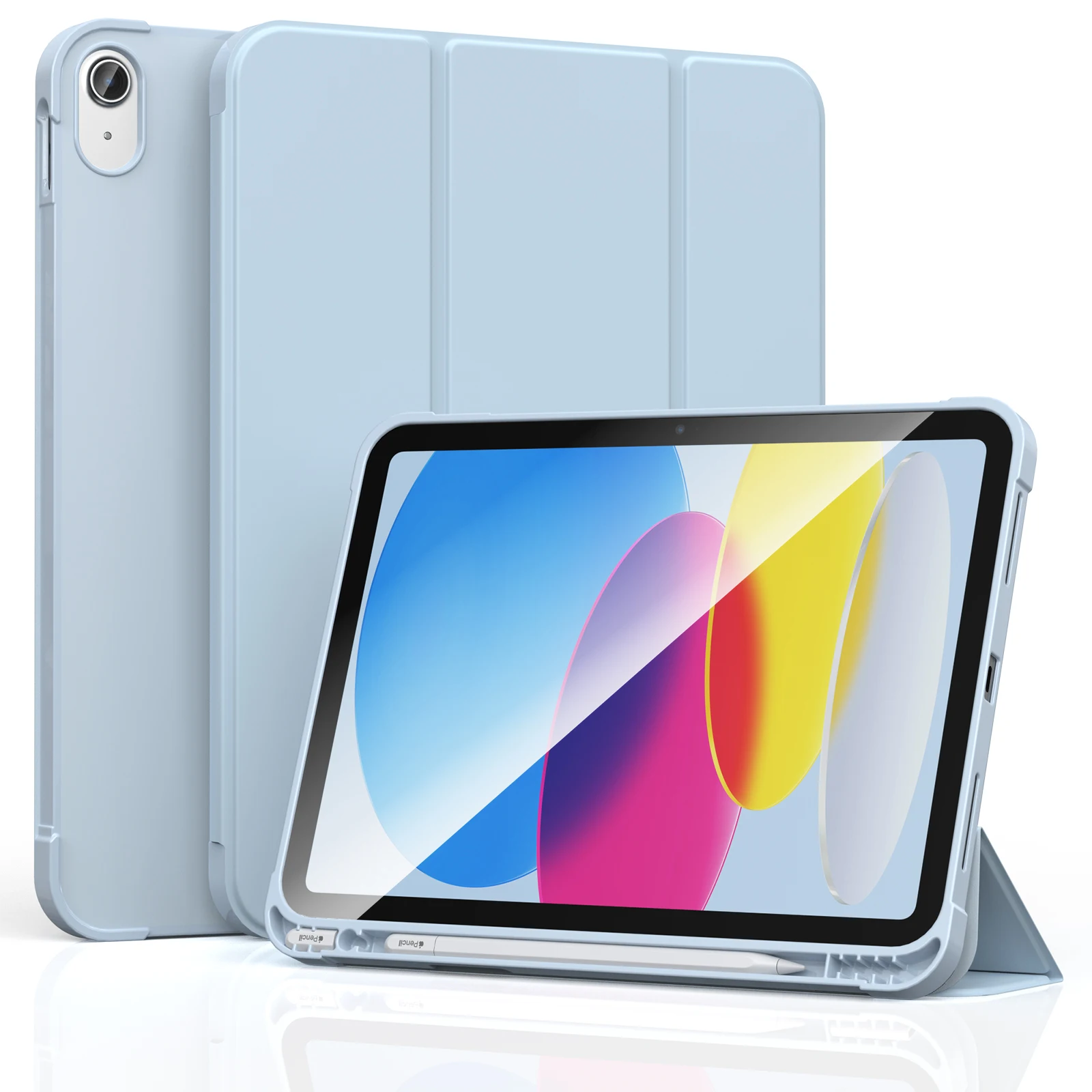 For iPad (A16) 11th Gen 11-in 2025 Cases Soft PU Protective Cover for iPad 10th Gen 10.9-in 2022 Shell Smart Case with Pen Holde