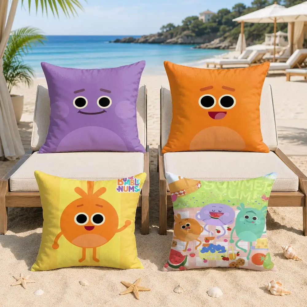 B-Bumble Nums Humble Cushion Cover Silky Short Plush Invisible Zipper Dustproof Sofa Pillow Case For Home Decor