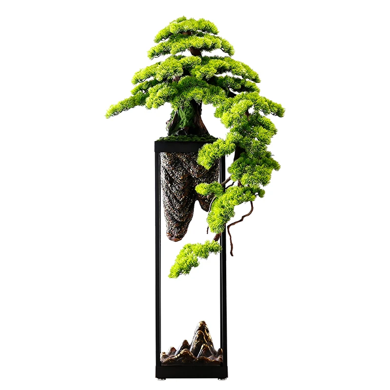 

Simulation plant large floor ornament living room aisle villa hotel decoration green plant bonsai potted plant welcome pine