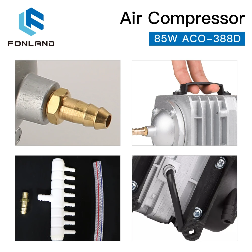 FONLAND 85W ACO-388D Air Compressor Electrical Magnetic Air Pump for CO2 Laser Engraving Cutting Machine