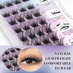 Press on Self-adhesive Lash Clusters No Glue Needed Mix Length D Curl No Sticky Residue Cluster EyeLashes Natural Look Beauty