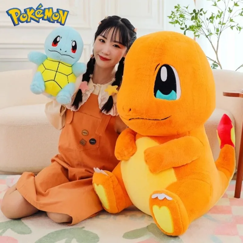 35-60cm tamanho grande pokemon charmander plushies squirtle dos desenhos animados anime peluche ornamento confortável boneca macia crianças brinquedo presente