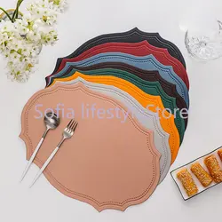6PCS Leather Placemat For Table Set of 6 Nordic Dining Table Mat Coaster Tablecloth Dish Cup Plate Tableware Pad Kit Accessories