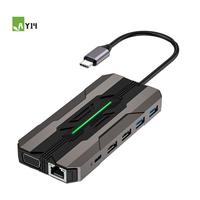 AY14 -13-IN-1 USB C Hub Docking Stations SD Card Reader 1000M RJ45 -Compatible HDTV VGA USB Hub 3.0 Adapter For PC Laptop