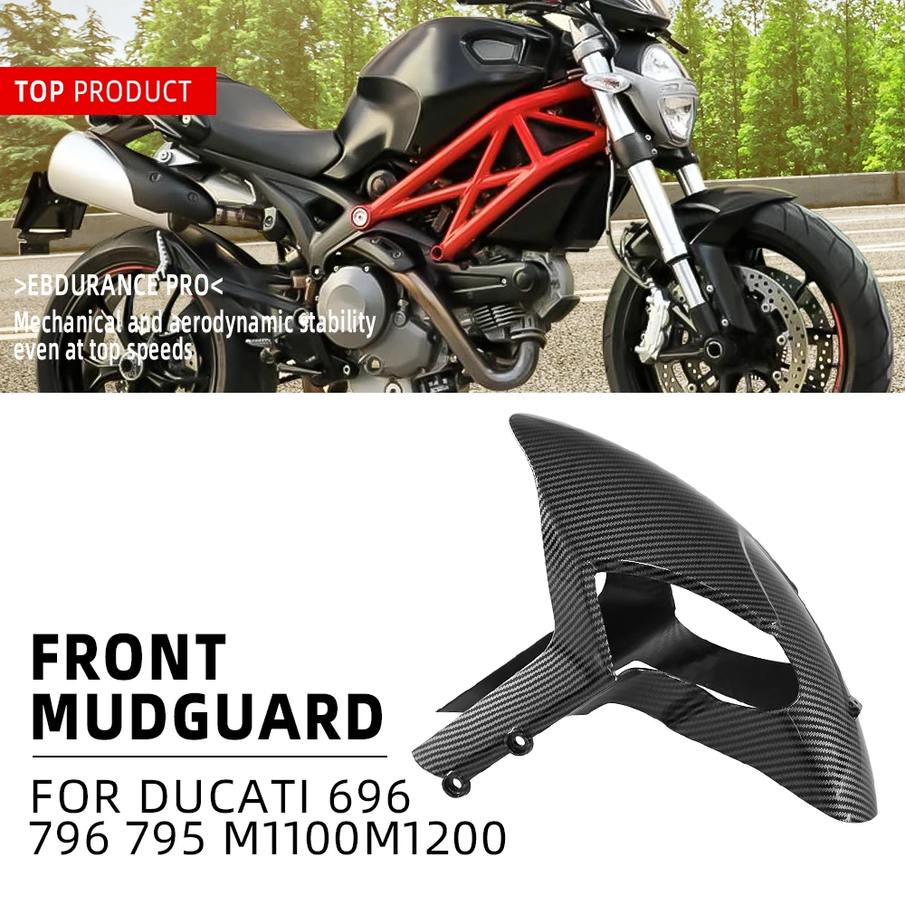 

For DUCATI EVO Monster 696 796 795 M1200 1100 Motorcycle front fender improved aerodynamic Mud Guard Splash ABS Carbon