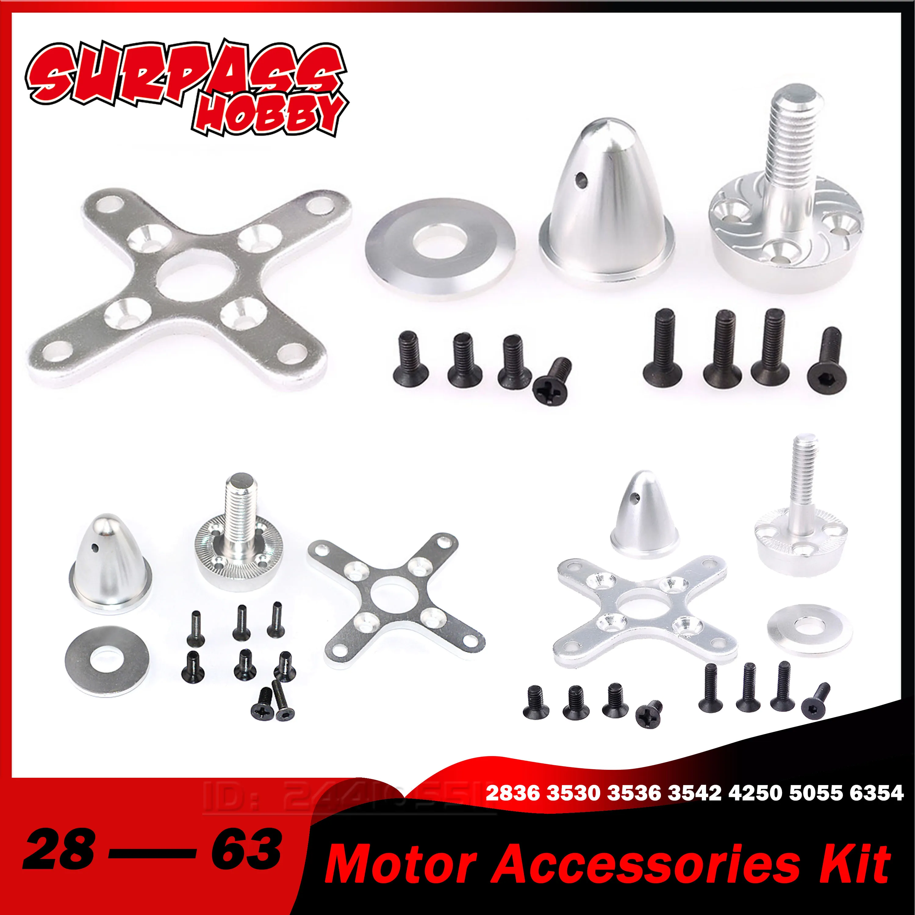 

SURPASS HOBBY Motor Accessories Kit 2836 3530 3536 3542 4250 5055 6354 Brushless for RC FPV 3D Fixed Wing Quadcopter Drone Part