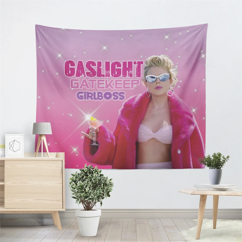 Aertemisi Gaslight Gatekeep Girlboss Taylor Funny Meme Tapestry Wall Hanging Art for Bedroom Living Room Decor Party Backdrop - Image 3
