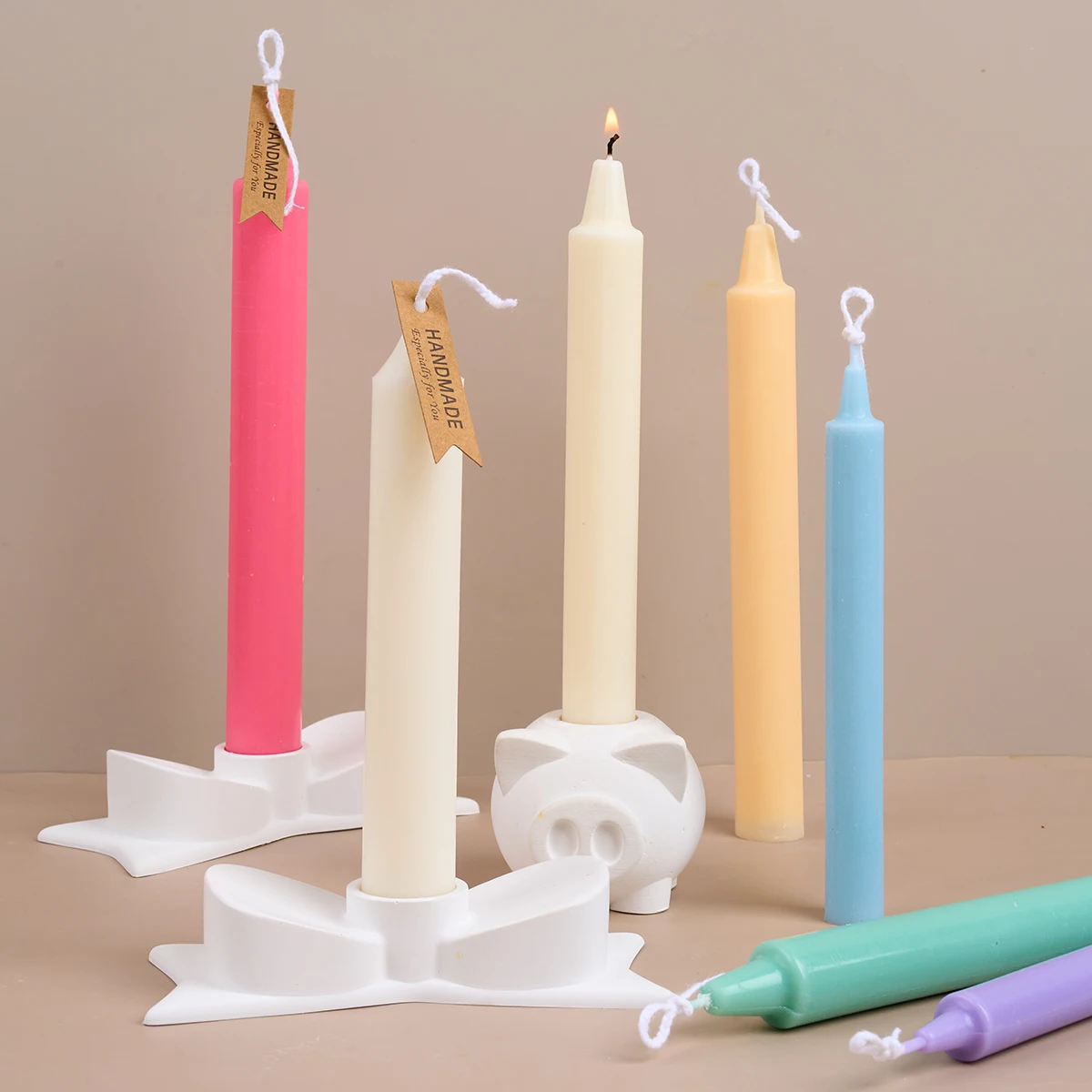 اسطوانة سيليكون قالب شمع لتقوم بها بنفسك قضيب طويل الشموع عشاء زخرفة الحرفية صنع الجص الراتنج قوالب ديكور المنزل الهدايا اليدوية #2