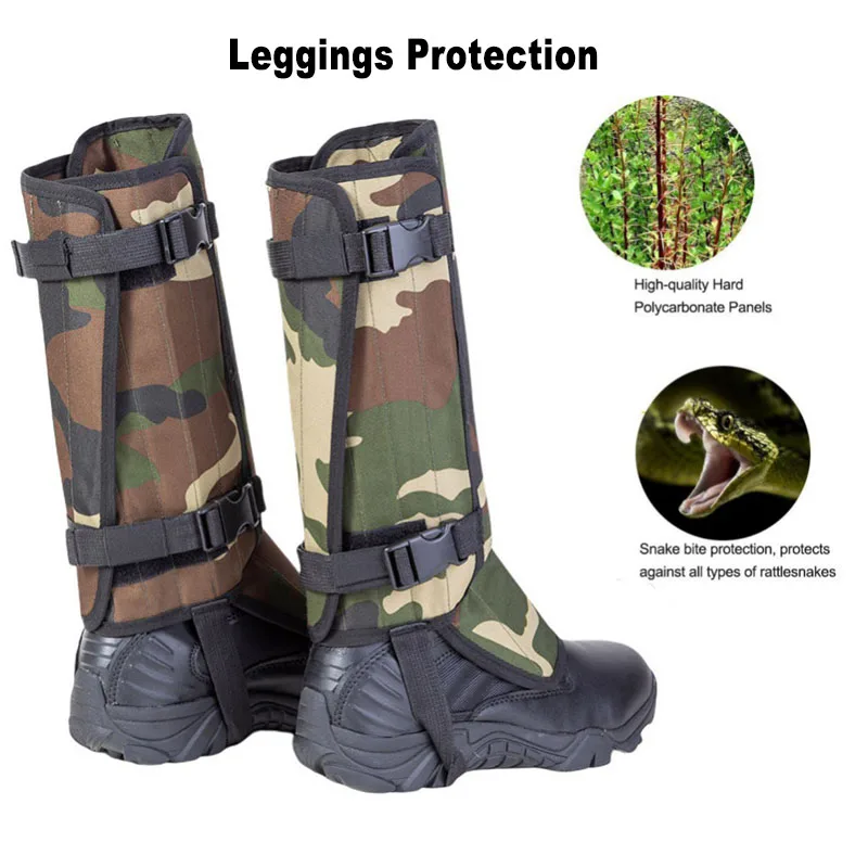 Outdoor Boot Gaiters Snake Bit Protection Waterproof Legging Adjustable Hunting Mountain Climbing Hiking Leg Cover Anti-insect