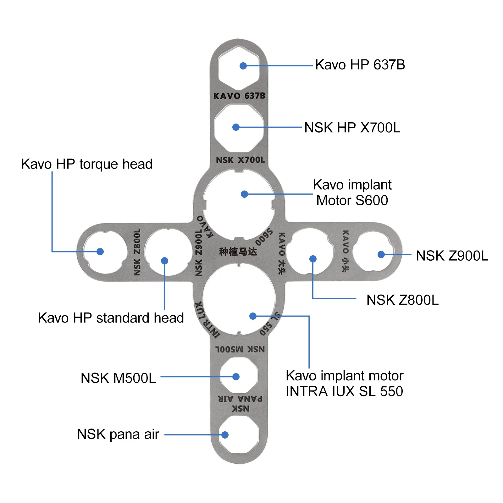 1pc Dental Turbine Handpiece Wrench NSK KAVO WH Implant Motor Cartridge Rotor Shaft Spindle Back Cover Repair Removal Tool