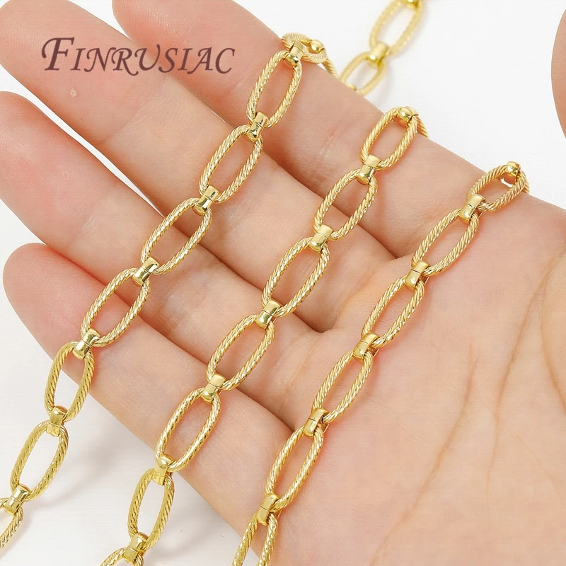0,5–1 Meter 18 Karat vergoldete Ketten, DIY-Halsketten-Zubehör, dekorative Kette für Schmuckherstellungszubehör, große Ketten im Großhandel – Detail 33