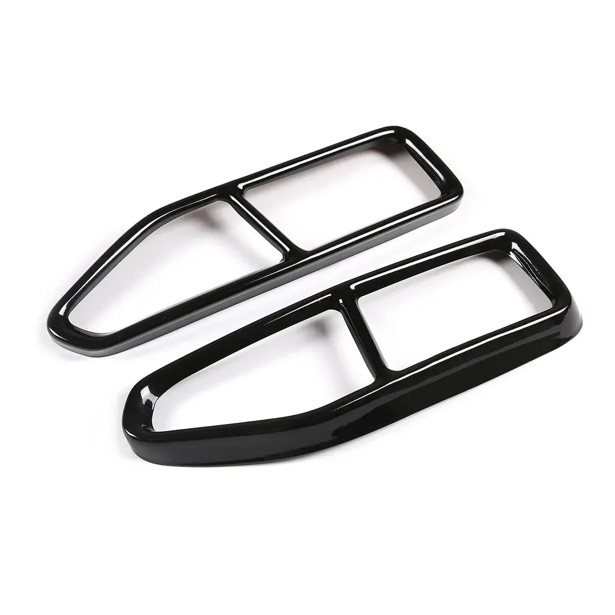 2Pcs 1Pair Car Exhaust Muffler Pipe Tip Cover Trim Moulding Stainless Steel Black Silver Fit For BMW 7 Series G11 G12 2019 2020