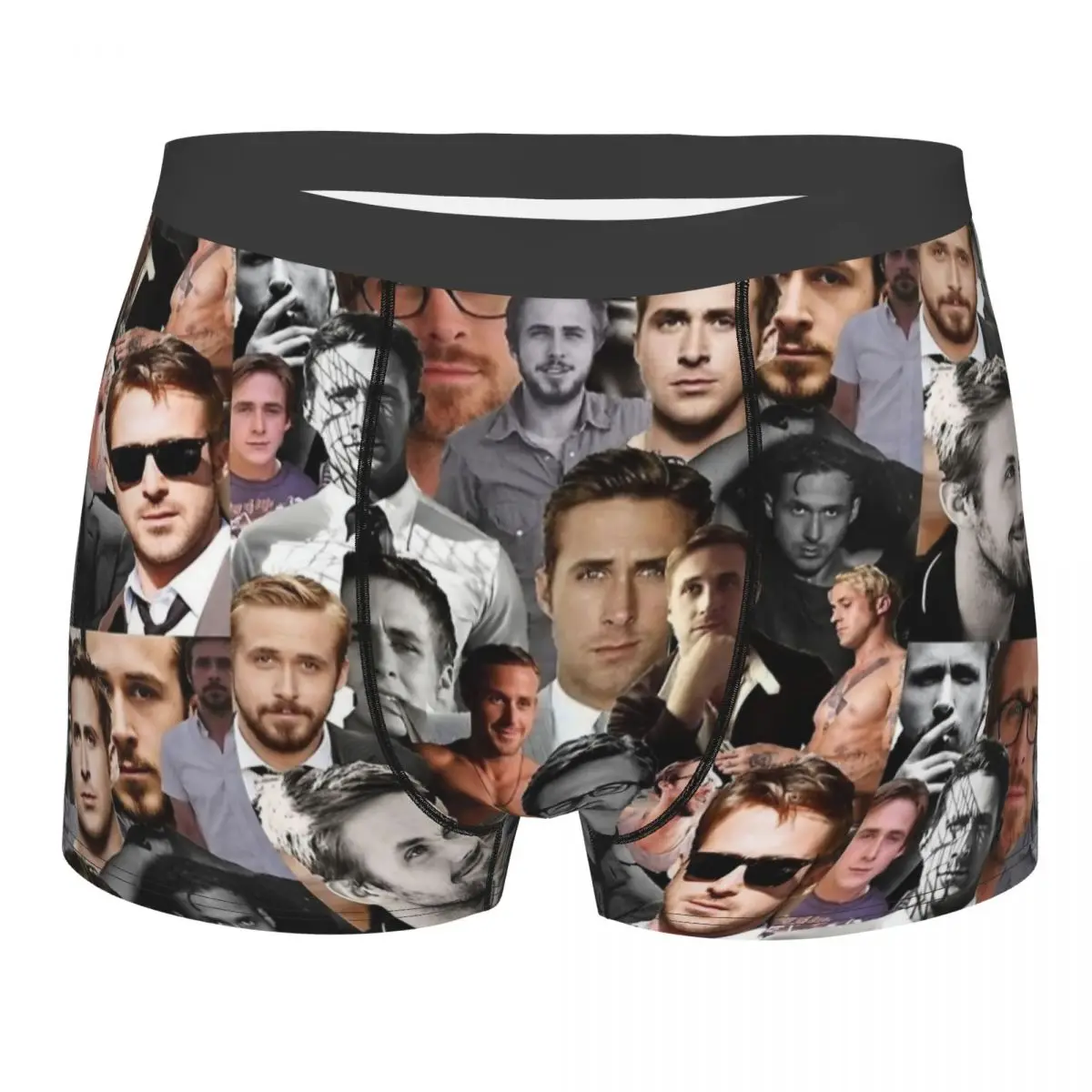 Novelty Boxer Ryan Gosling Collage Shorts Panties Briefs Man Long Underwear Breathable Underpants for Homme S-XXL