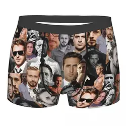 Novelty Boxer Ryan Gosling Collage Shorts Panties Briefs Man Long Underwear Breathable Underpants for Homme S-XXL