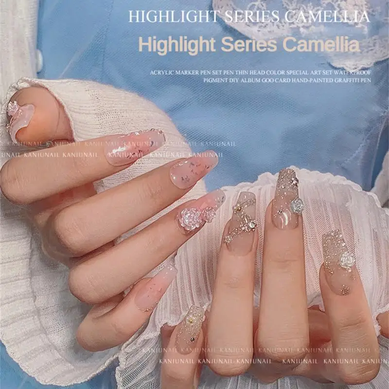 Schön kleine Blume Nagel kunst charmante Nagel dekoration langlebig einfach zu bedienen Harz Kamelie Rose Kamelie Nagel dekoration brauchen