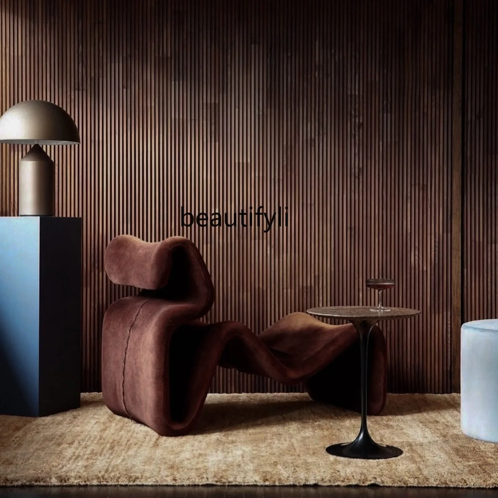 

Great discounts Designer Minimalist Leisure Chair Balcony Living Room Hotel B & B Lazy Fabric Sofa Chair