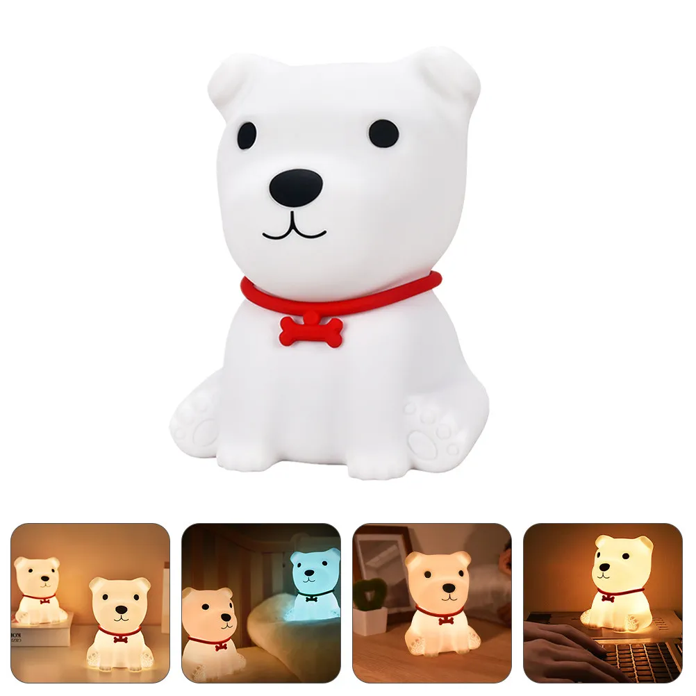 Puppy Silicone Night Light Soft Touch Bedside Lamp for Baby Nursery Kids Room Decor