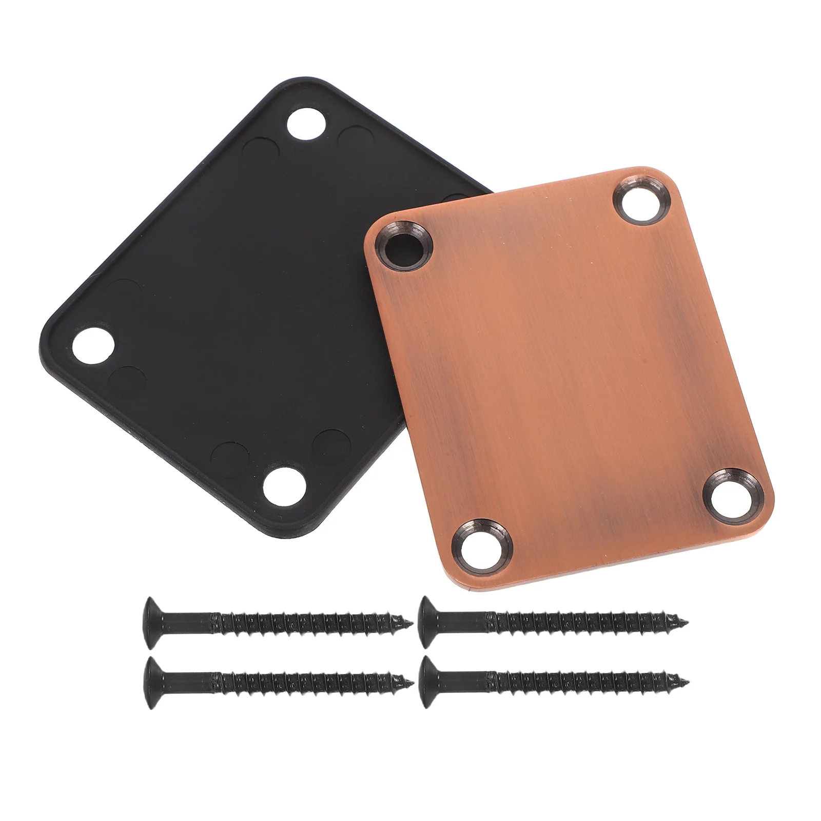 

2pcs Guitar Neck Plate Replacement Set Electric Bass Connecting Board Joint Metal Plate With Screws Included Instrument Parts