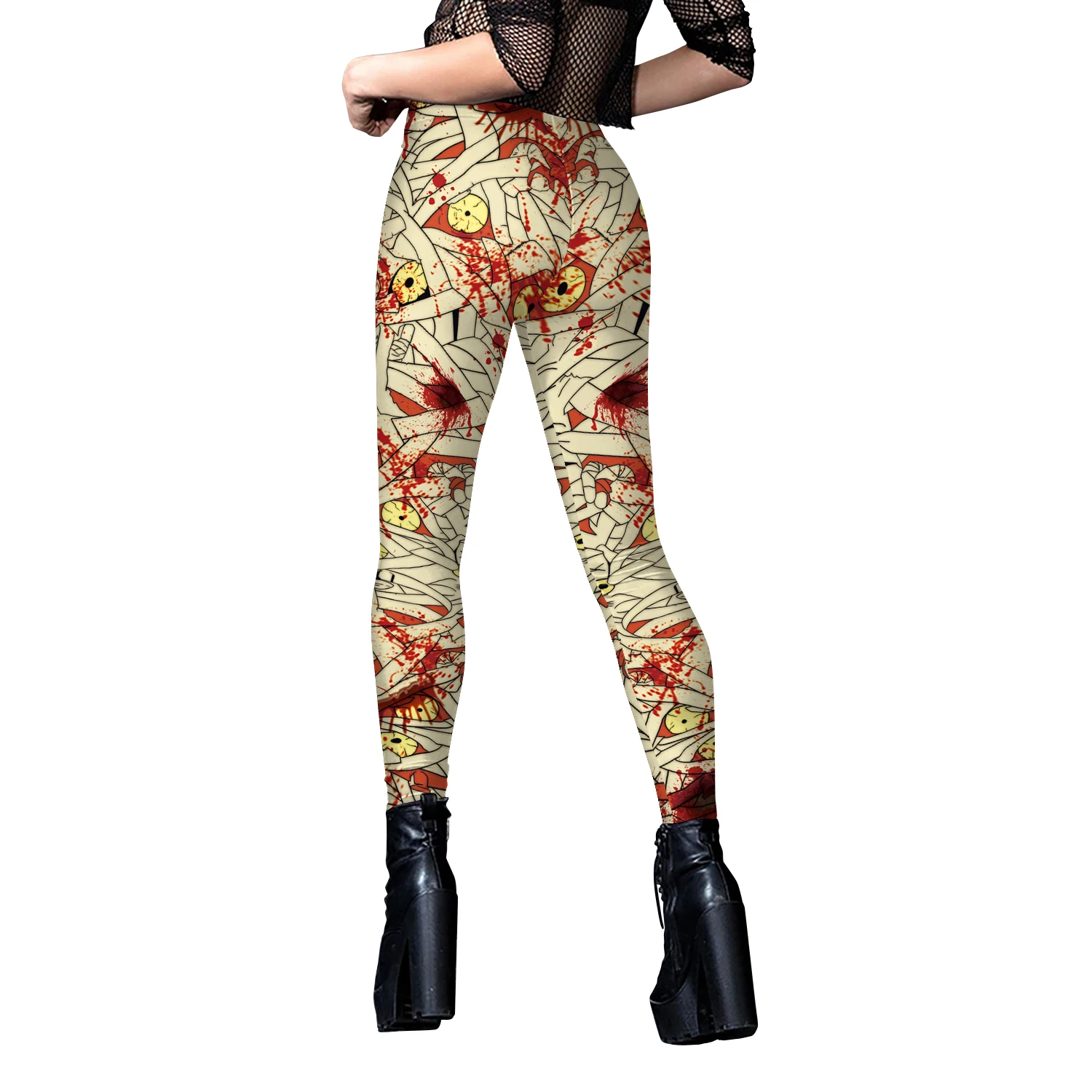 Pantalones de tubo elásticos para mujer, mallas deportivas largas ajustadas, mallas deportivas para mujer, mallas deportivas para niñas, ropa de Halloween de cintura alta para mujer