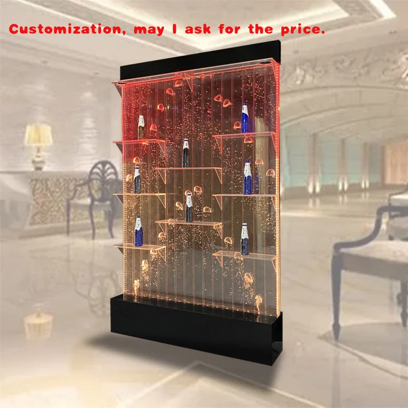 

custom.Wedding Hall Home Decor LED Fountain Lighting Bubble Wall Wedding Backdrop Ideas Bubble Pillar