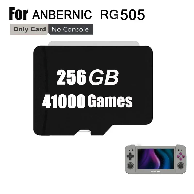 ANBERNIC RG505 بطاقات الذاكرة بطاقة Sd PS2 لعبة محملة مسبقًا 3ds Gamecube TF بطاقة وحدات تحكم ألعاب الفيديو 512G PSP PS1 GBC 70000 ألعاب