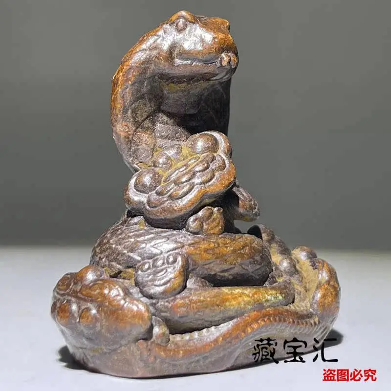 New Arrival Fortune Python Zodiac Snake Sculpture Vintage Bronze Old Item Home Decoration
