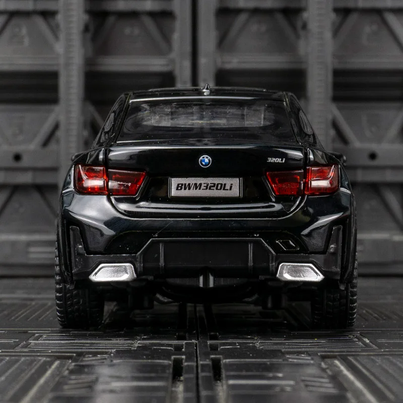 1:32 BMW M320i 자동차 모델 음향 광학 어린이 금속 6 도어 풀백 장난감 자동차 컬렉션 장식품