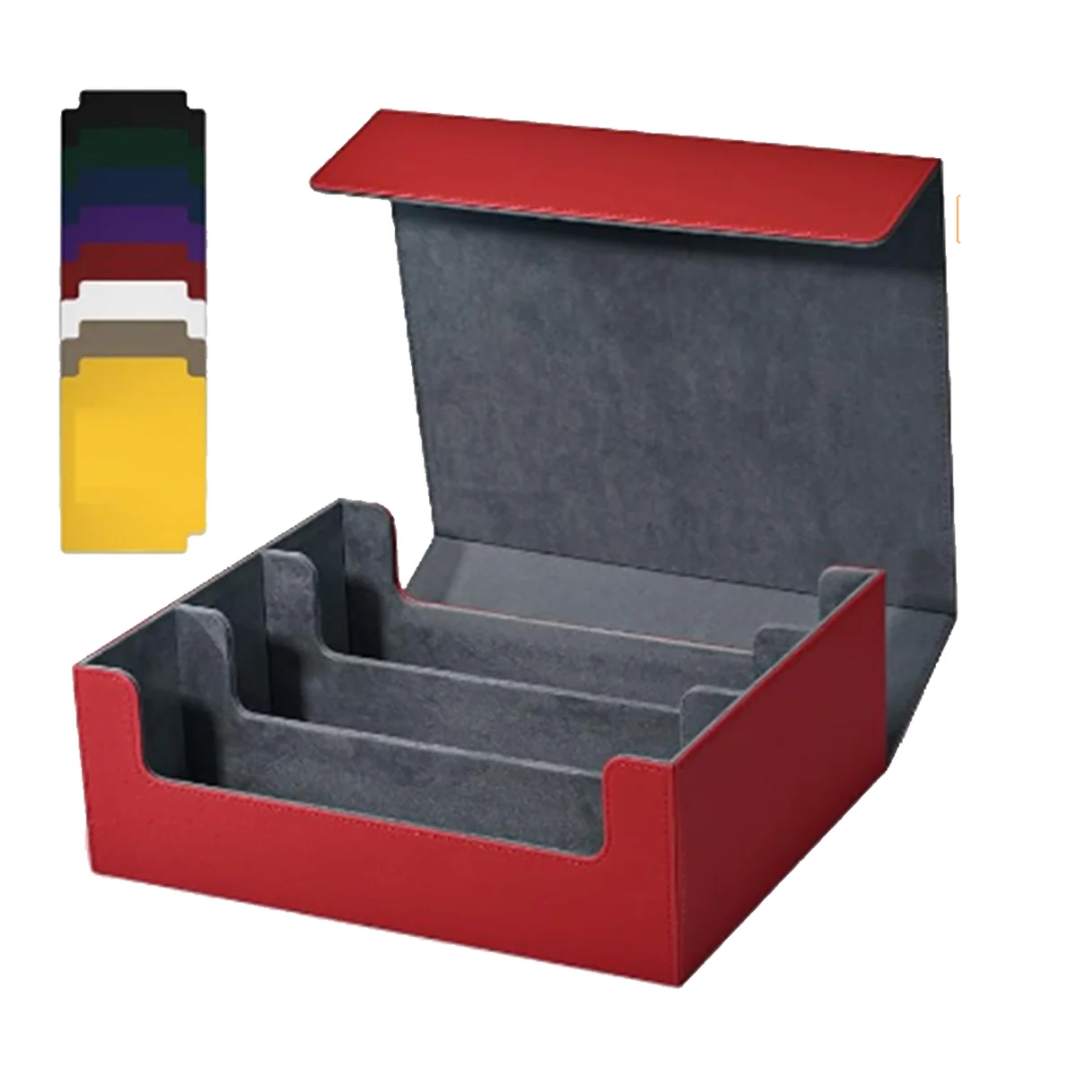 AT42 Card Storage Box for Trading Cards, 1800+ PU Card Deck Case, Magnetic Closure Card Box for Magnetic Game Cards Red